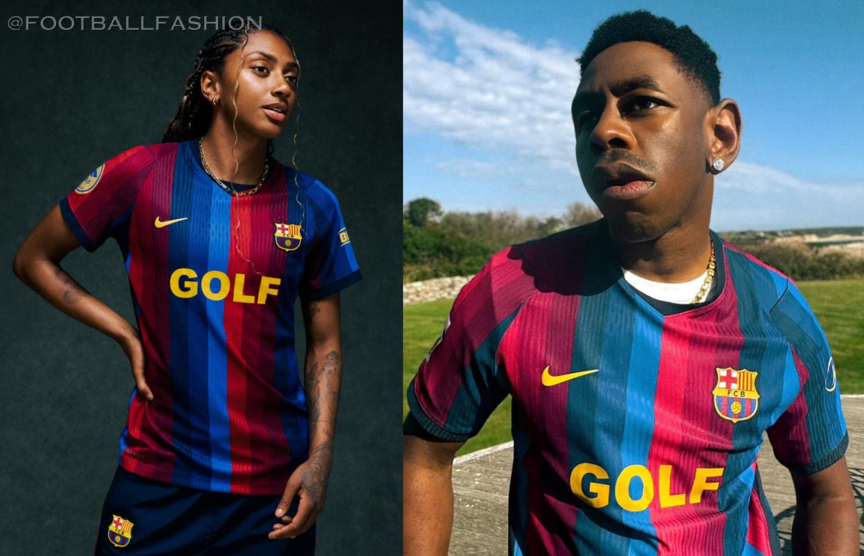 FC Barcelona 2026/27 Nike El Clásico jersey featuring Tyler The Creator GOLF WANG logo