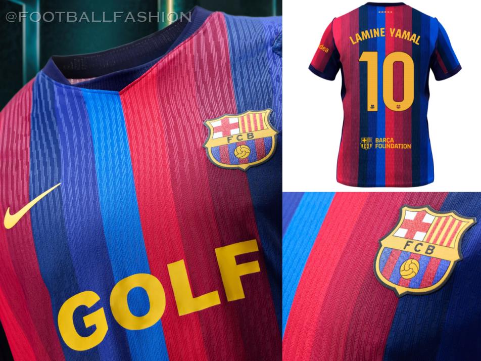 FC Barcelona 2026/27 Nike El Clásico jersey featuring Tyler The Creator GOLF WANG logo