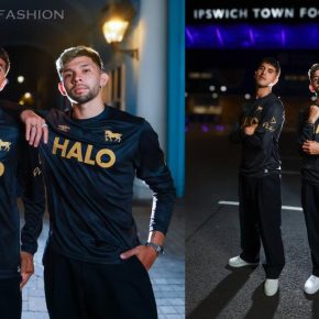 Ipswich Town black and gold Umbro 2026/27 third jersey featuring a Tudor-style map design.