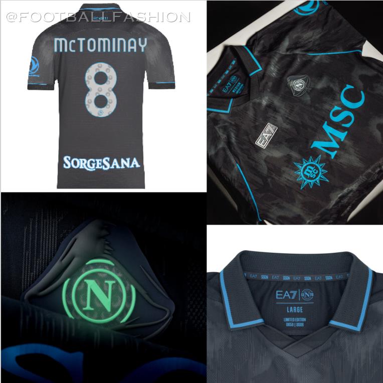SSC Napoli 2026/27 Jersey featuring the EA7 Halloween design dedicated to Munaciello folklore.